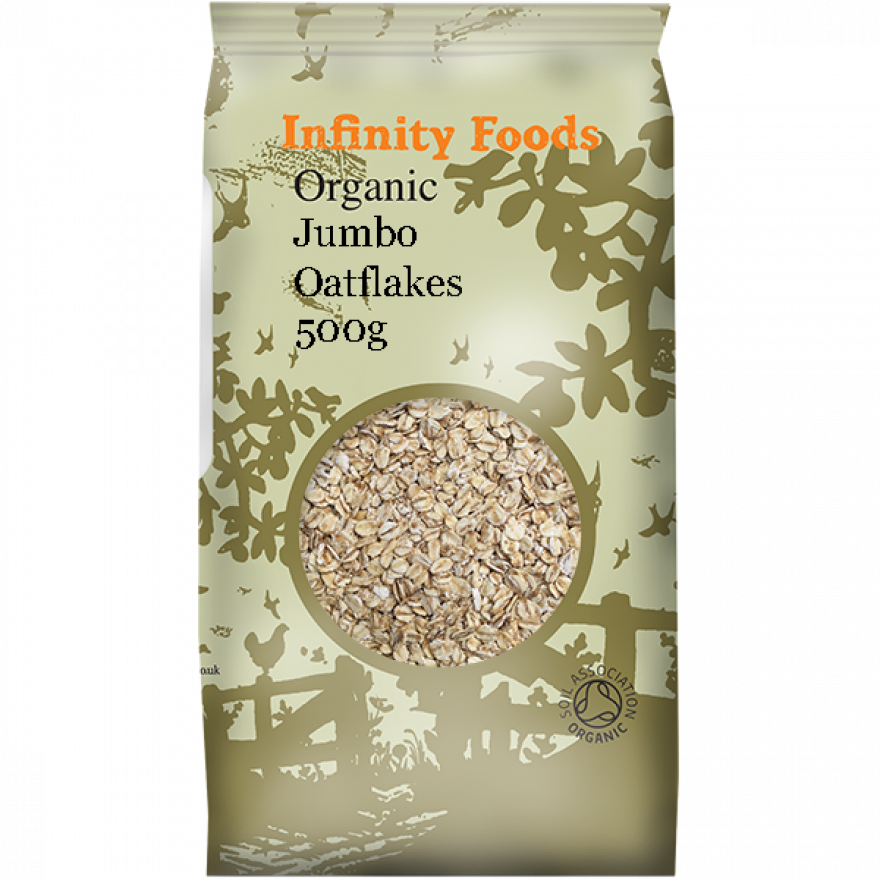 Infinity Organic Jumbo Oatflakes 500g – Valley Organics Worker's Co-op